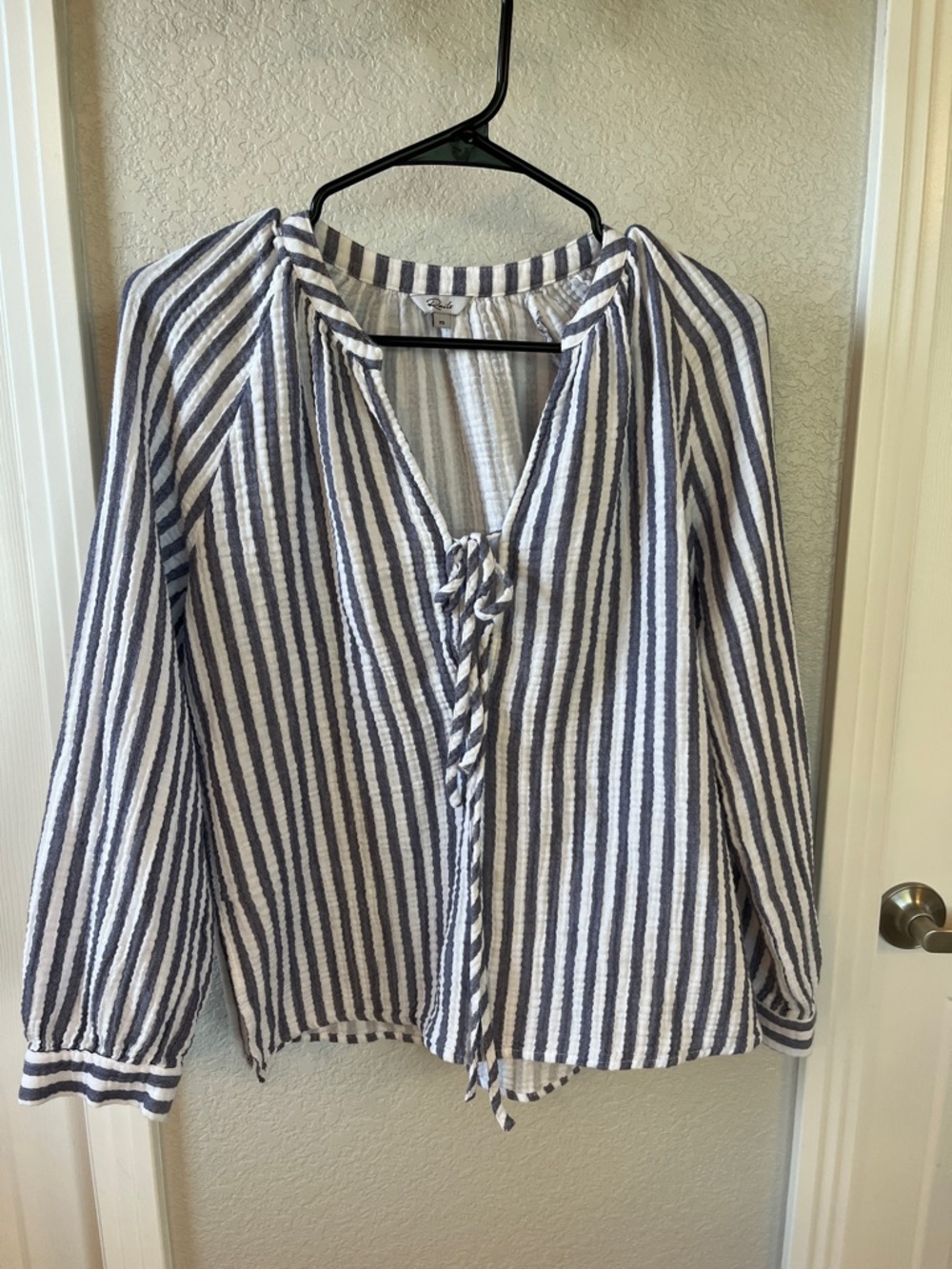 RAILS‎ organic cotton blue and white Striped Blouse size XS